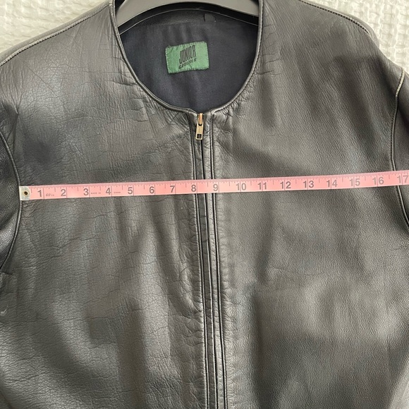 Men’s vintage leather jacket with white stripes. - Picture 13 of 16